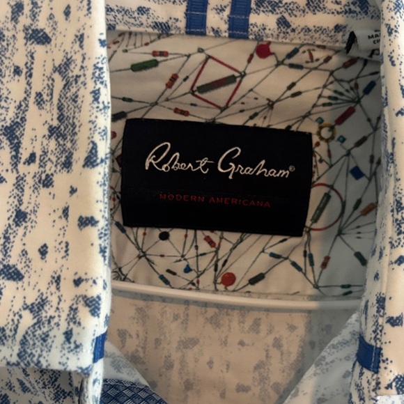 Robert Graham Abstract Blue and White Shirt - Picture 3 of 7